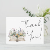 Carte De Remerciements Book Floral Thank You (Debout devant)