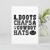 Carte De Remerciements Boots Chaps Et Cowboy Casquettes (Debout devant)