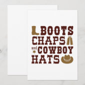 Carte De Remerciements Boots Chaps Et Cowboy Casquettes (Devant / Derrière)