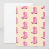 Carte De Remerciements Boots Cowboy Pink Country Texas Ranch (Devant / Derrière)