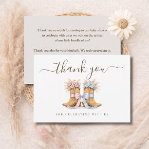 Carte De Remerciements Boots Or Bows Western Chic Révélation du sexe