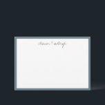 Carte De Remerciements Bordure bleu foncé minimaliste Nom du script perso<br><div class="desc">Bordure bleu foncé minimaliste - Carte de remerciements de nom de script personnalisé</div>