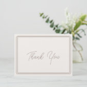 Carte de remerciements Bordure Brown simple en bei (Debout devant)