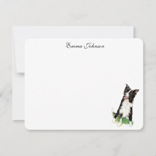 Carte De Remerciements Bordure Colie personnalisée plate
