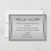 Carte De Remerciements Bordure d'angle argenté élégante (Dos)