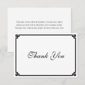 Carte De Remerciements Bordure de clé grecque noire (Devant / Derrière)