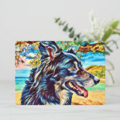 Carte De Remerciements Bordure de Conception Originale Collie de Border P (Debout devant)
