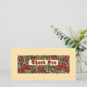 Carte De Remerciements Bordure de feuillage de grenade (Debout devant)