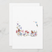Carte De Remerciements bordure de fleur 3 côté avec papillon (Devant / Derrière)