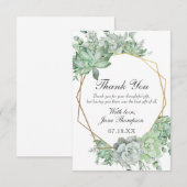 Carte De Remerciements Bordure de verdure de succulent d'eucalyptus Fête  (Devant / Derrière)