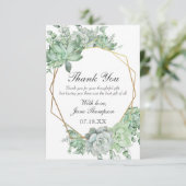 Carte De Remerciements Bordure de verdure de succulent d'eucalyptus pour  (Debout devant)