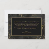 Carte De Remerciements Bordure dorée en marbre noir (Dos)