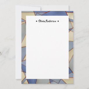 Carte De Remerciements Bordure géométrique colorée Nom personnalisé Note