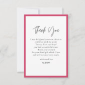 Carte De Remerciements Bordure rose et blanche chaude (Devant)