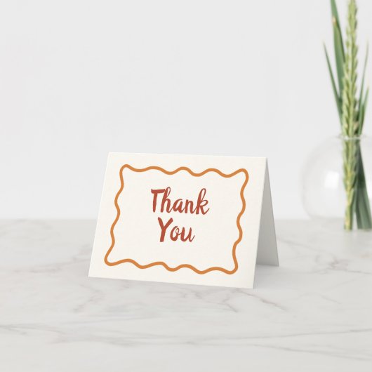 Carte De Remerciements Bordure Whimsical Minimal Wavy manuscrite simple (Devant)