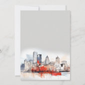 Carte De Remerciements Boston Massachusetts City Scape Mariage d'aquarell (Dos)