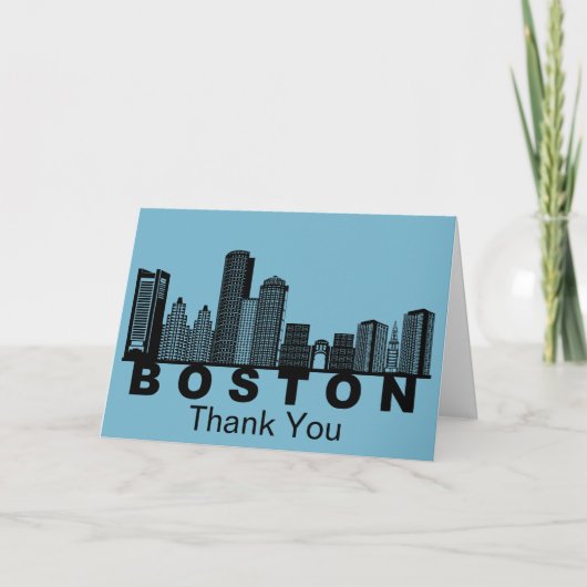 Carte De Remerciements Boston Skyline Silhouette (Devant)