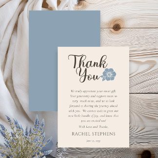 Carte De Remerciements Botanical Baby Shower Thank You Card Sage Blue