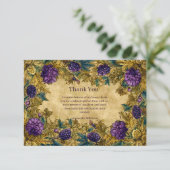 Carte De Remerciements Botanical Grape Mardi Gras Masquerade (Debout devant)