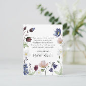 Carte De Remerciements Botanique Boho Fleur sauvage funérailles (Debout devant)