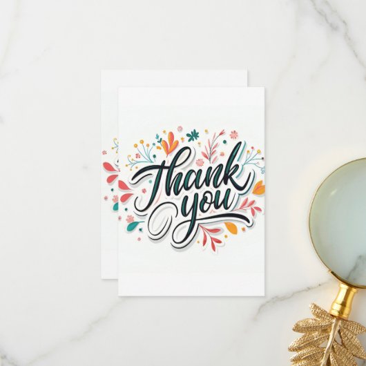 Carte de remerciements botanique Carte de remercie (Devant/Arrière en situation)