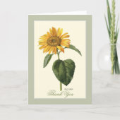 Carte De Remerciements Botanique de tournesol d'été (Devant)