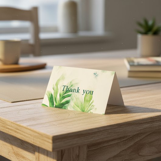 Carte de remerciements botanique de verdure tropic