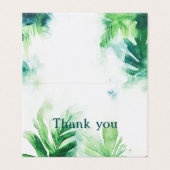 Carte de remerciements botanique de verdure tropic (Outside Unfolded)