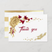 carte de remerciements botanique des fleurs d'or b (Devant / Derrière)