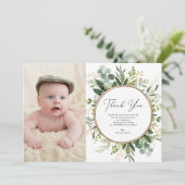 Carte De Remerciements Botanique moderne Eucalyptus Le vert 1er anniversa (Debout devant)