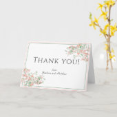 Carte de remerciements botanique rose et vert Boho (Fleur jaune)