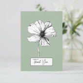 Carte de remerciements botanique Sage Green - Flor (Debout devant)