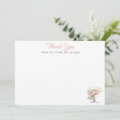 Carte De Remerciements Bottes blanches de pluie & Pivoines roses Mariage  (Debout devant)
