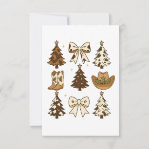 Carte De Remerciements Bottes de cow-boy de Noël Western Santa Xmas