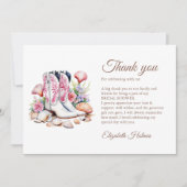 Carte De Remerciements Bottes de cowgirl côtières bohèmes pour une baby s (Devant)