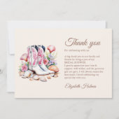 Carte De Remerciements Bottes de cowgirl côtières bohèmes pour une baby s (Devant)
