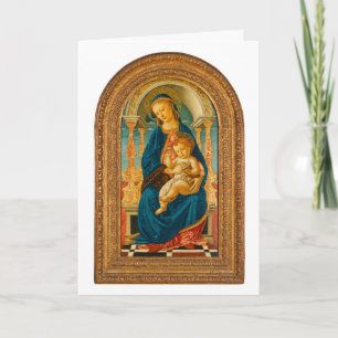 Carte De Remerciements Botticelli (1445-1510) Madonna & Child Enthroned