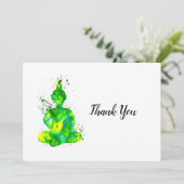 Carte De Remerciements Bouddha vert (Debout devant)