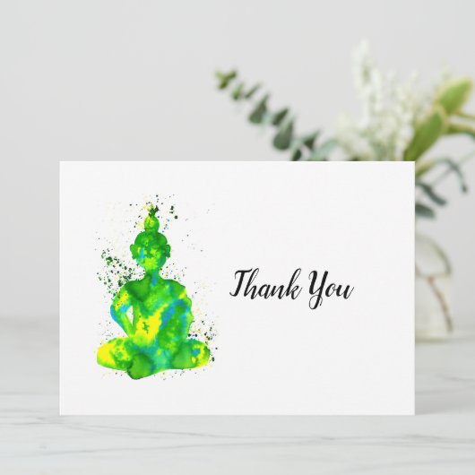 Carte De Remerciements Bouddha vert (Debout devant)