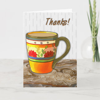 Carte De Remerciements Boug de fleurs orange sur la table de pierre Joyeu