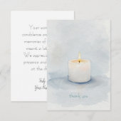 Carte De Remerciements Bougie commémorative (Devant / Derrière)