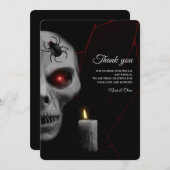 Carte De Remerciements Bougie d'araignée gothique - Halloween Moody foncé (Devant / Derrière)