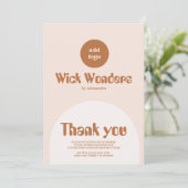 Carte De Remerciements Bougie d'arc en terre cuite rose rétro (Debout devant)