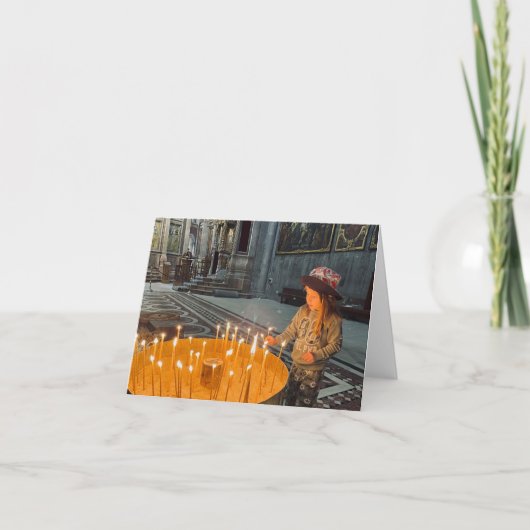 Carte De Remerciements Bougie de prière (Devant)