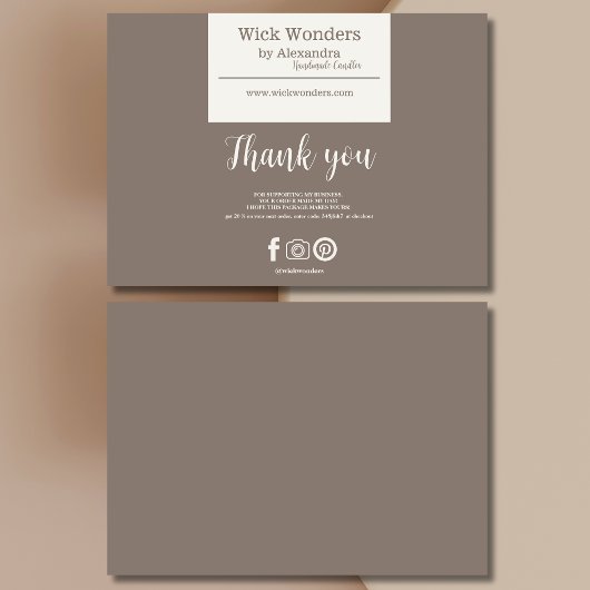 Carte De Remerciements Bougie minimaliste Boho