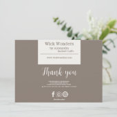 Carte De Remerciements Bougie minimaliste Boho (Debout devant)