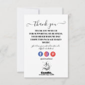 Carte De Remerciements Bougie minimaliste noir et blanc (Devant)