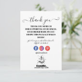 Carte De Remerciements Bougie minimaliste noir et blanc (Debout devant)