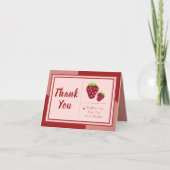 Carte De Remerciements Bougies et fraises Anniversaire (Devant)