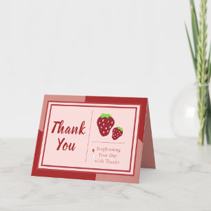 Carte De Remerciements Bougies et fraises Anniversaire